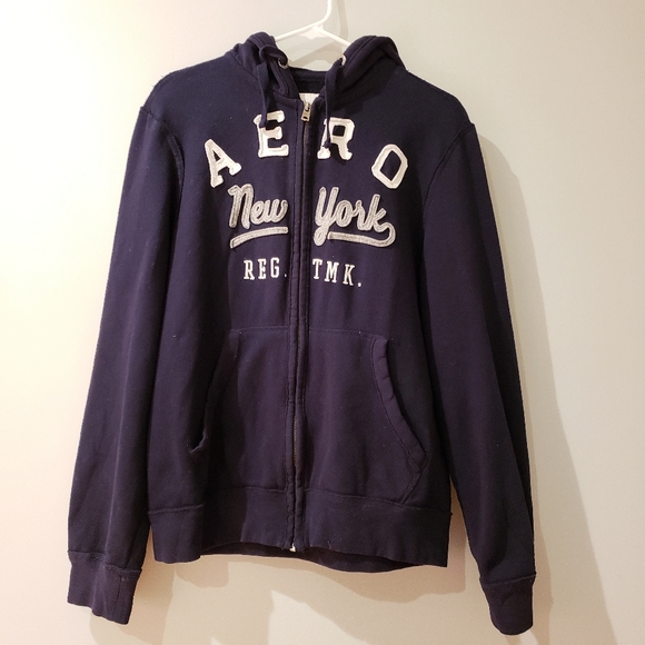 Aeropostale Other - Aeropostale New York Mens Navy Blue Zip Up Hoodie